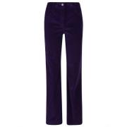 Fluwelen Stretch Broek True Royal , Purple , Dames