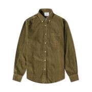 Olijfgroene Corduroy Overhemd Portuguese Flannel , Green , Heren