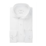 Luxe Navy Japans Gebreid Overhemd Profuomo , White , Heren