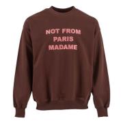 Geborduurde Sweater Drole de Monsieur , Brown , Heren