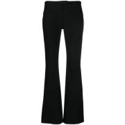 Zwarte Flared Crepe Broek Courrèges , Black , Dames