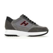 Grijze Platte Sneakers met Italiaans vakmanschap Hogan , Gray , Heren