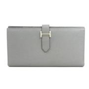 Pre-owned Leather wallets Hermès Vintage , Gray , Dames