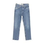 Silent Riley Crop Jeans Agolde , Blue , Dames
