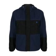 Ink Blue Color Block Blouson met College Patch Maison Kitsuné , Blue ,...