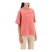 Oversized Curb Logo T-Shirt Lanvin , Pink , Dames