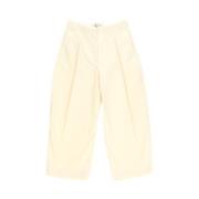 Diepe Plooien Volume Enkellange Broek Studio Nicholson , Beige , Dames