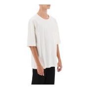 Oversized T-Shirt met zakje Lemaire , White , Heren