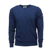 Basis Crewneck Trui van Wol en Kasjmier Roy Roger's , Blue , Heren