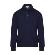 Italiaanse Wol Polo Shirt Gran Sasso , Blue , Heren