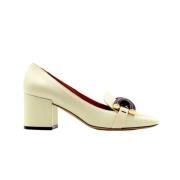 Leren Mocassin met 65mm Leren Beklede Hak Roberto Festa , Beige , Dame...