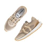 Beige Nylon Sneakers met Leren en Suède Details Mikakus Barcelona , Be...