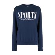 Grafische Print Katoenen Sweatshirt Blauw Sporty & Rich , Blue , Dames