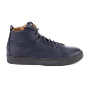 Leren Mid Top Sneakers Henderson , Blue , Heren