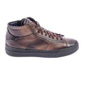 Mid Top Sneakers met Ritssluiting Santoni , Brown , Heren