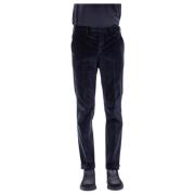 Blauwe Corduroy Broek met Klepzakken PT Torino , Blue , Heren