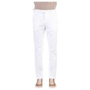 Witte Gestructureerde Katoenen Stretch Broek PT Torino , White , Heren