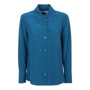 Zijden shirt met zijsplitten Equipment , Blue , Dames