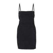 Zwarte stretch denim mini-jurk Y/Project , Black , Dames