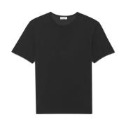 Zwarte T-shirts en Polos met Borduursel Saint Laurent , Black , Heren