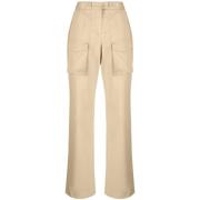 Beige Cargo Broek met Hoge Taille Ermanno Scervino , Beige , Dames