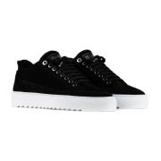 Zwarte Leren Sneaker Fw23-4Bblack/325 Mason Garments , Black , Heren