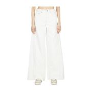 Wijde pijpen broek Moncler , White , Dames