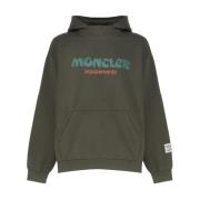 Groene trui met capuchon en polokraag Moncler , Green , Heren