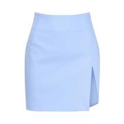 Blauwe Katoenen Rok met Hoge Taille Andamane , Blue , Dames