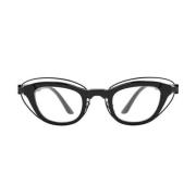 Zwarte Glanzende Bril met Heldere Lens Kuboraum , Black , Dames