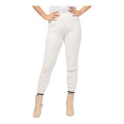 Gebreide witte broek met all-over weefsel Giulia N Couture , White , D...