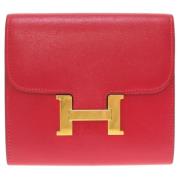 Tweedehands Rode Leren Portemonnee Hermès Vintage , Red , Dames