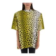 Cheetah Print Jersey T-Shirt The Attico , Multicolor , Dames