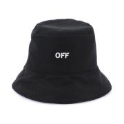 Omkeerbare bucket hoed met geborduurde tekst Off White , Black , Heren