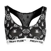 Stijlvolle Bralette Set met Logo Print Philipp Plein , Black , Dames