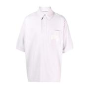 Logo Polo Shirt Acne Studios , Purple , Heren