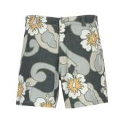 Gele Hibiscus Print Bermuda Shorts ERL , Gray , Heren