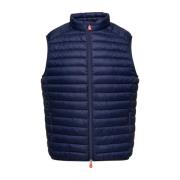 Blauwe Mouwloze Puffer Jas Save The Duck , Blue , Heren