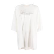 Logo-Ingedrukt Oversized Katoenen T-Shirt Rick Owens , White , Dames