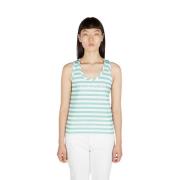 Gestreepte Tanktop, Klassieke Stijl Moncler , Green , Dames