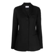 Zwarte Techno Drill Blazer Off White , Black , Dames