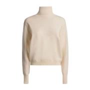 Gebreide Roll-Neck Coltrui van Wol Bally , White , Dames