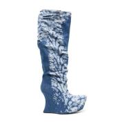 Blauwe Versleten Denim Laarzen Masha Popova , Blue , Dames