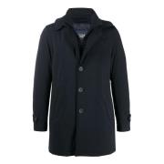 Blauwe regenjas met afneembare bib Herno , Blue , Heren