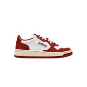 Vintage Lage Leren Sneakers - Wit/Rood Autry , Multicolor , Heren