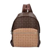 Heritage Bruin/Crème Logo Rugzak Pollini , Brown , Dames