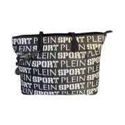 Zwarte schoudertas met All Over-logo Plein Sport , Black , Dames