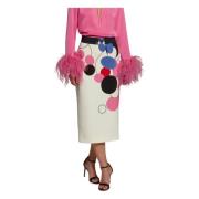 Rode en Roze Bulmes Rok - Maat 42 Moskada , Beige , Dames