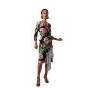 Bloemen franje asymmetrische midi-jurk Moskada , Multicolor , Dames