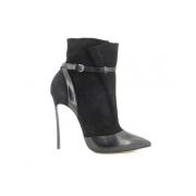 Blade Leren en Suède Enkellaarzen Casadei , Black , Dames